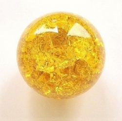 Deko - Kristallglaskugel Splittereffekt, 50 mm, goldgelb, Stck.