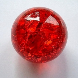 Deko - Kristallglaskugel Splittereffekt, 50 mm, rubinrot, Stck.