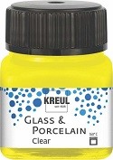 Glas- und Porzellanmalfarbe transparent, gelb, 20 ml Glas