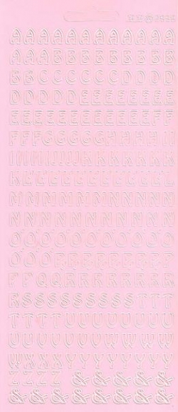 Konturensticker rosa, A bis Z Buchstaben modern