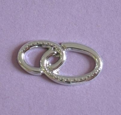 Metallic Doppelring oval silber, 1 Stück