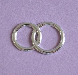 Metallic Doppelring rund silber, 1 Stück