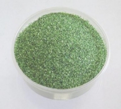 Sonderfarbe Dekosand , blattgrün, 0,1 bis 0,5 mm / 5 Kg.
