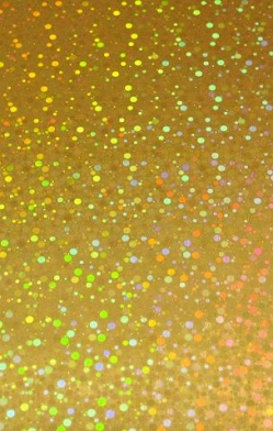 Verzierwachsplatte holographic gold gepunktet, 1 Stück