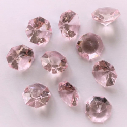 Acryldiamanten geschliffen, gross, rosa, 75 gr.