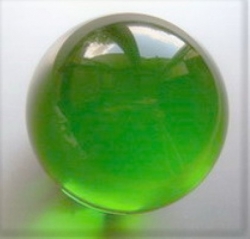 Deko Kristallglaskugel Rundschliff, 100 mm, dunkelgrün-emerald, Stck.