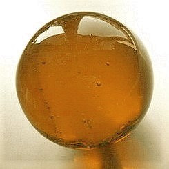 Glaskugeln irisierend bernstein-amber, 35 mm, Stck