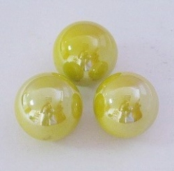 Glaskugeln opal superglänzend, gelb, 15 - 16 mm, 100 gramm