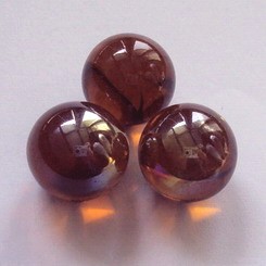 Glaskugeln irisierend, bernstein-amber, 14 - 16 mm, 100 gramm