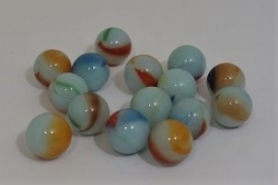 Glasmurmeln Ara, opal bunt gemustert, 13-14 mm, 375 gr.