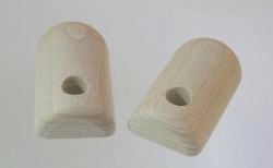 Holzfüsse Rechteck abgerundet, roh, 65 x 38 mm, 2 Stück