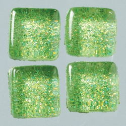 Restposten Mosaik Soft Glittereffekt, grün, 15x15 mm, 200 gr.