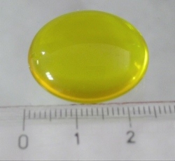 Kristall Glasnugget exakt rund, gelb, 25 mm, 1 Stück