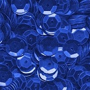 Pailletten rund gewölbt mit Loch, blau-metallic, 15 gr., ca. 1.400 Stück