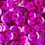 Pailletten rund gewölbt mit Loch, pink-fuchsia holografie Effekt, 15 gr., ca. 1.400 Stück