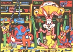 Samtbild Bugs Bunny Autowerkstatt
