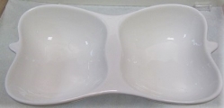Seifenschale aus Keramik, Halbapfel doppelt