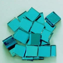 Spiegel- Mosaik türkisblau, 10 x 10 mm, 125 gramm