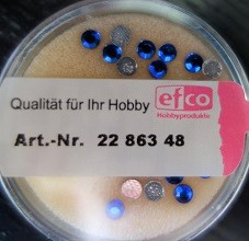 Strass rund zum Aufbügeln, saphirblau, 3 mm