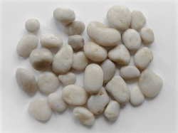 Deko Natursteine Kieselsteine, glatt, weiss-hellgrau, ca. 2-4 cm, Kilo